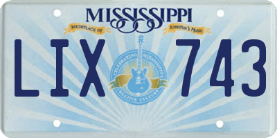 MS license plate LIX743