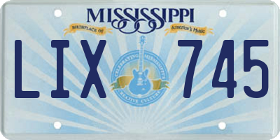 MS license plate LIX745
