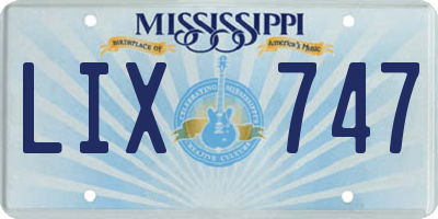 MS license plate LIX747