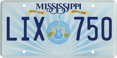 MS license plate LIX750