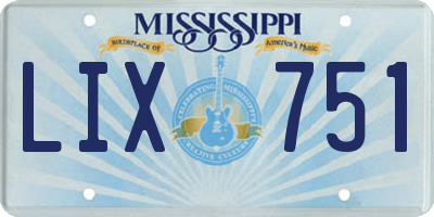 MS license plate LIX751