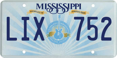 MS license plate LIX752