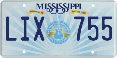 MS license plate LIX755