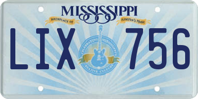MS license plate LIX756