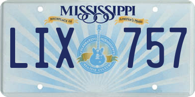 MS license plate LIX757