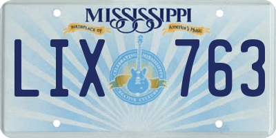 MS license plate LIX763