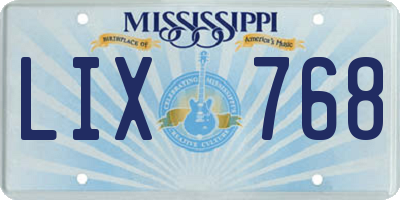 MS license plate LIX768