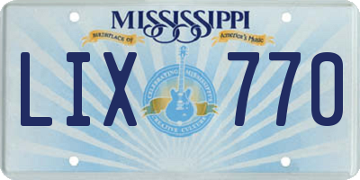MS license plate LIX770