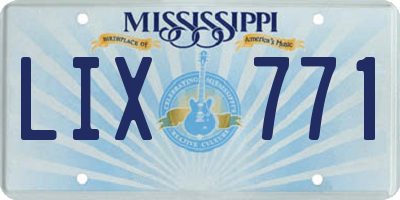 MS license plate LIX771