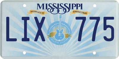 MS license plate LIX775