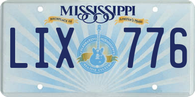 MS license plate LIX776