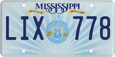 MS license plate LIX778