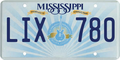 MS license plate LIX780