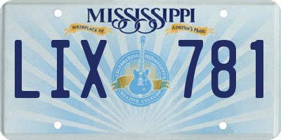 MS license plate LIX781