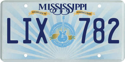 MS license plate LIX782