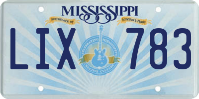 MS license plate LIX783