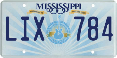 MS license plate LIX784