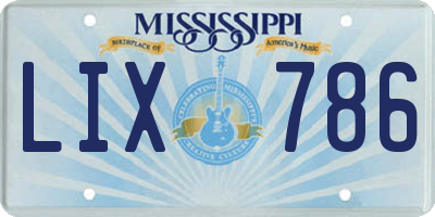 MS license plate LIX786