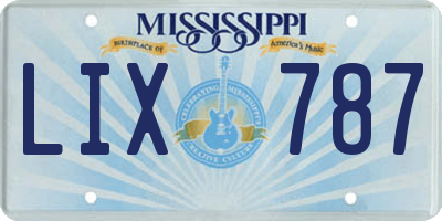 MS license plate LIX787