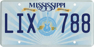 MS license plate LIX788