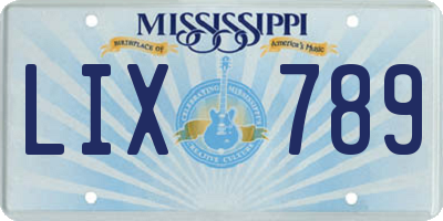MS license plate LIX789