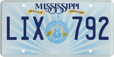 MS license plate LIX792