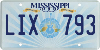 MS license plate LIX793