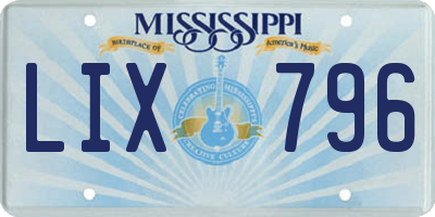 MS license plate LIX796