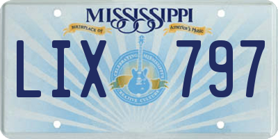 MS license plate LIX797