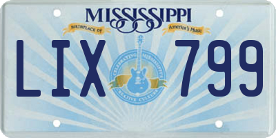 MS license plate LIX799