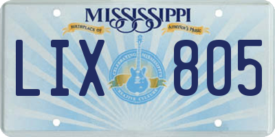 MS license plate LIX805