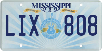 MS license plate LIX808