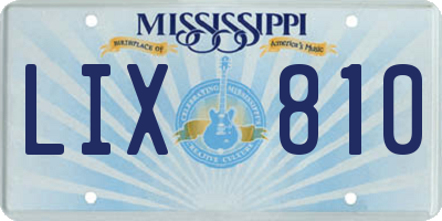 MS license plate LIX810
