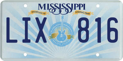 MS license plate LIX816