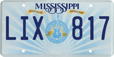 MS license plate LIX817
