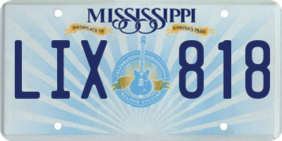 MS license plate LIX818