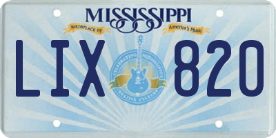 MS license plate LIX820