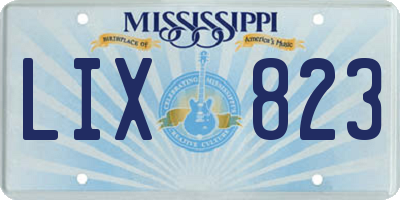 MS license plate LIX823