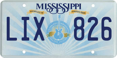 MS license plate LIX826