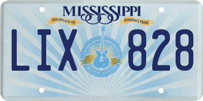 MS license plate LIX828