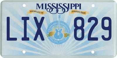 MS license plate LIX829