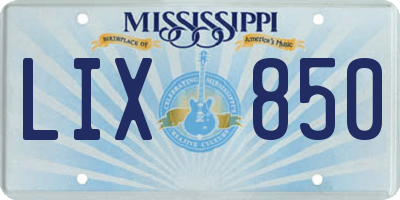 MS license plate LIX850