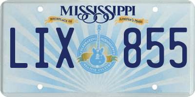 MS license plate LIX855