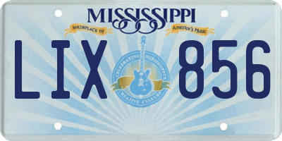 MS license plate LIX856