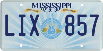MS license plate LIX857