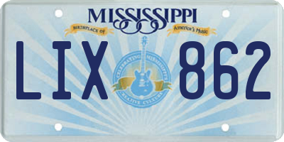 MS license plate LIX862