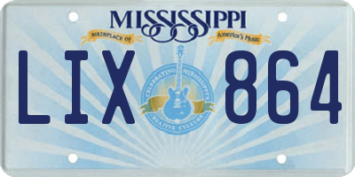 MS license plate LIX864