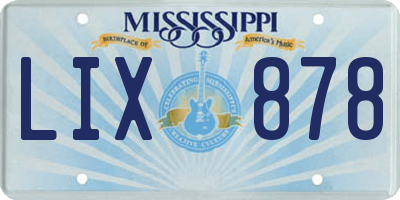 MS license plate LIX878