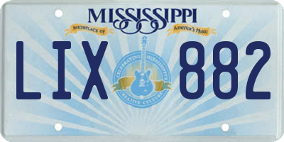 MS license plate LIX882