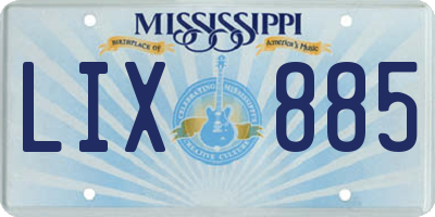 MS license plate LIX885